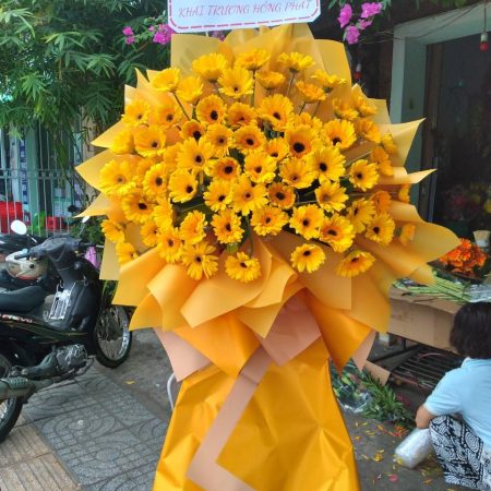 Lẵng hoa khai trương #025 (tông màu vàng)